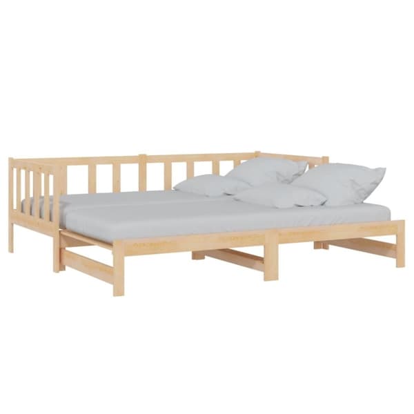 vidaXL daybed med udtræk 90x200 cm massivt fyrretræ