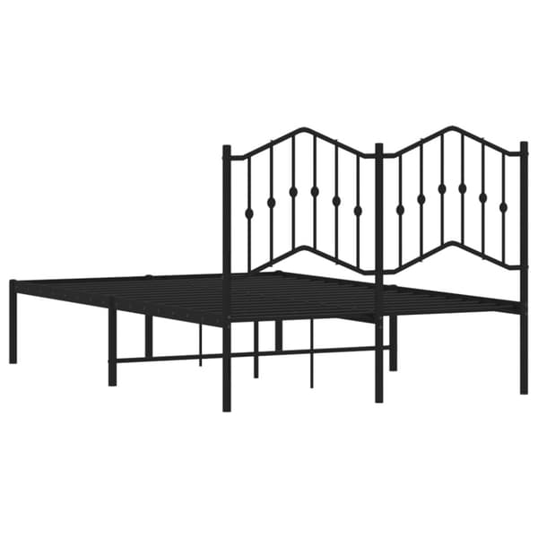 vidaXL Sengeramme i metall med sengegavl svart 120x200 cm