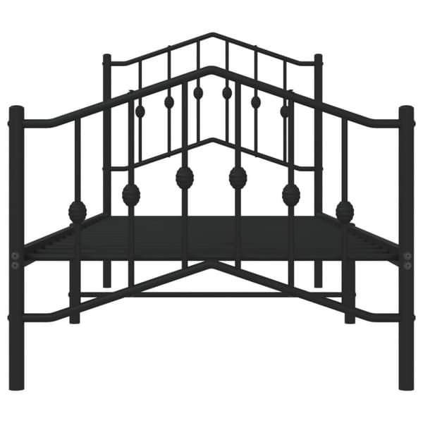 vidaXL Metallinen sängynrunko päädyillä musta 90x200 cm