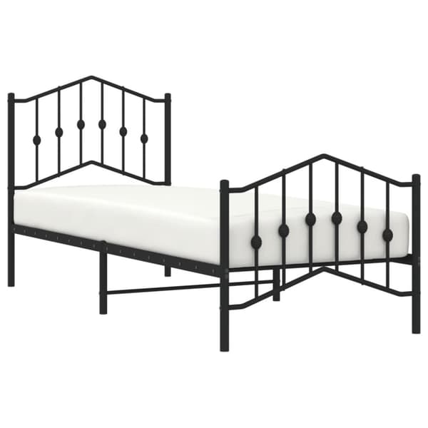 vidaXL Metallinen sängynrunko päädyillä musta 90x200 cm