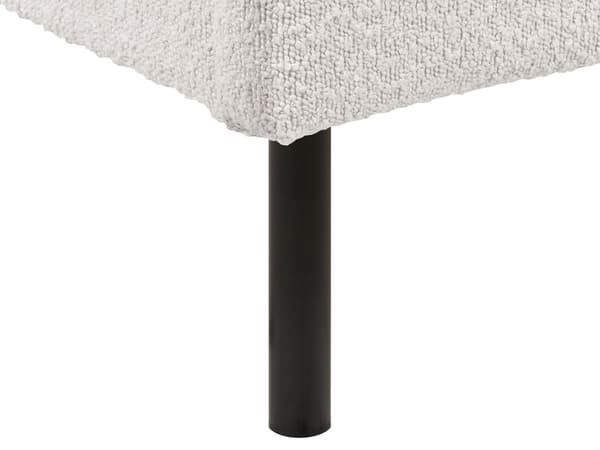 Seng Hvit Bouclé polstret spileramme 160 x 200 cm høy Rund sengegavl Retro soveromsmøbler Utstyr