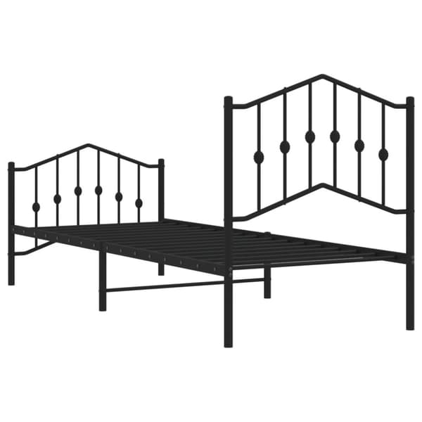 vidaXL Metallinen sängynrunko päädyillä musta 80x200 cm