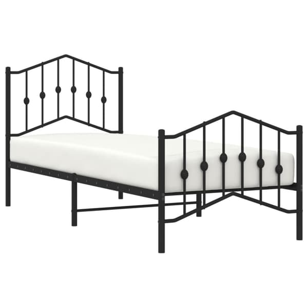 vidaXL Metallinen sängynrunko päädyillä musta 80x200 cm