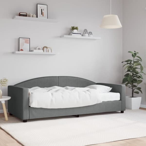 vidaXL daybed med madras 90x190 cm stof mørkegrå