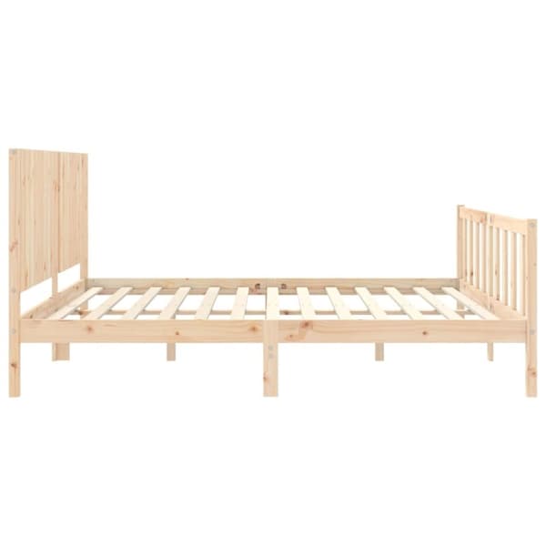 vidaXL sengeramme med sengegavl Super King Size massivt træ
