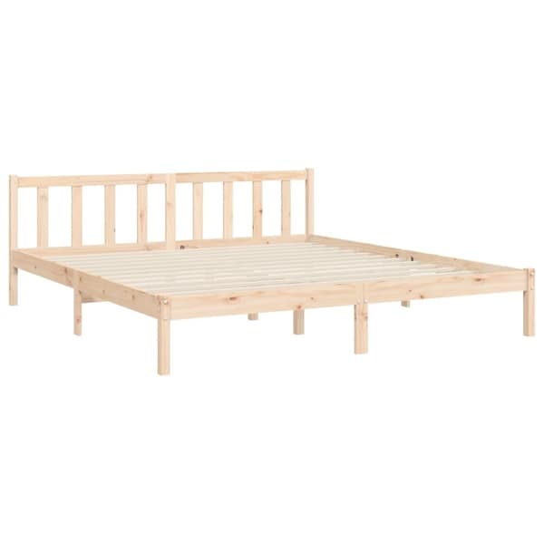 vidaXL sengeramme med sengegavl Super King Size massivt træ
