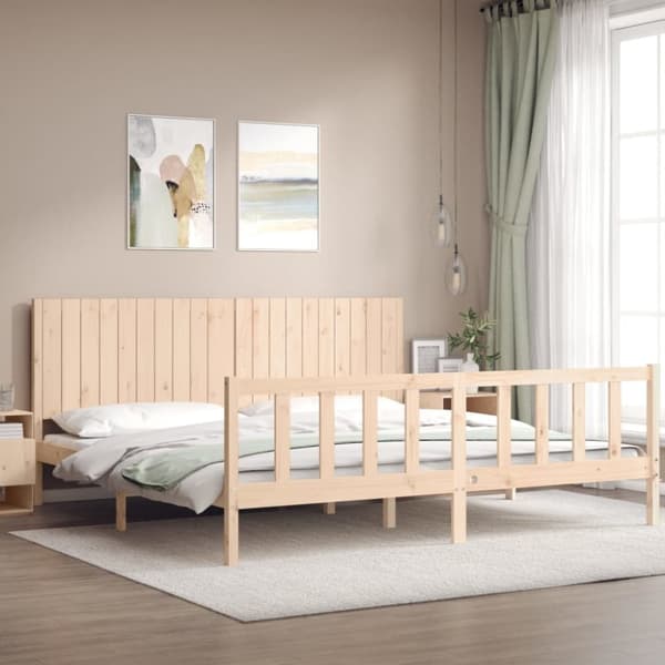 vidaXL Sengeramme med madrass 200x200 cm heltre furu