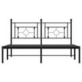 Miniatyrbilde 4 av 11: vidaXL Sengeramme i metall med hodegavl svart 160x200 cm