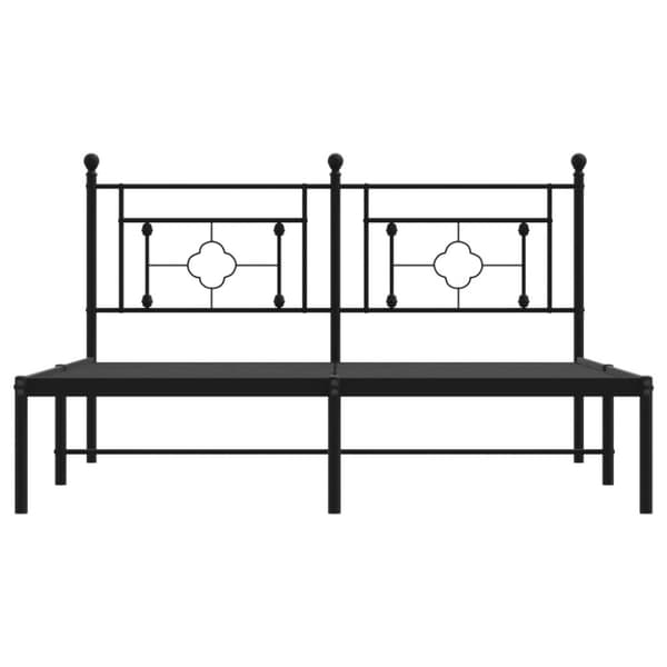vidaXL Sengeramme i metall med hodegavl svart 160x200 cm