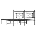 Miniatyrbilde 6 av 11: vidaXL Sengeramme i metall med hodegavl svart 160x200 cm