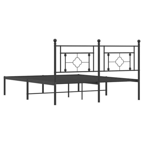 vidaXL Sengeramme i metall med hodegavl svart 160x200 cm