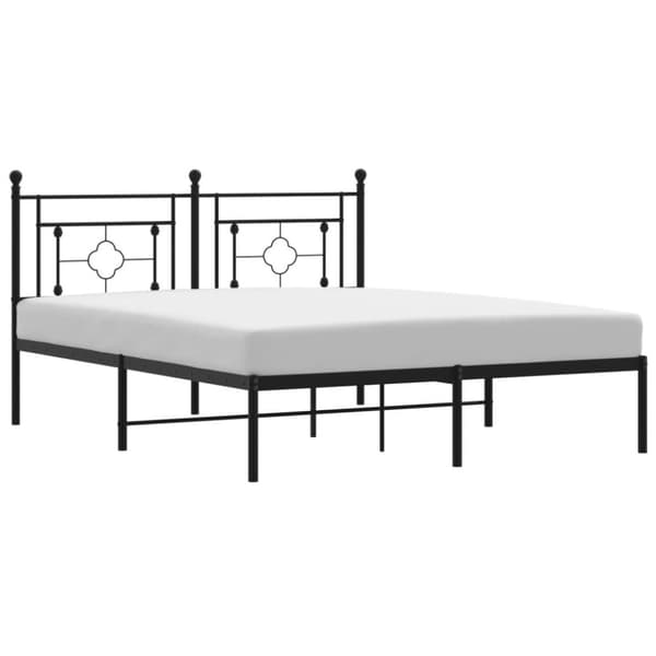 vidaXL Sengeramme i metall med hodegavl svart 160x200 cm