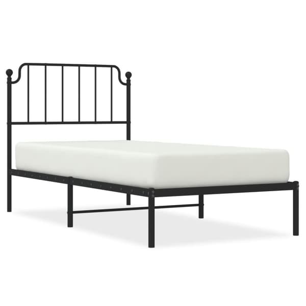 vidaXL Sengeramme i metall med hodegavl svart 90x200 cm