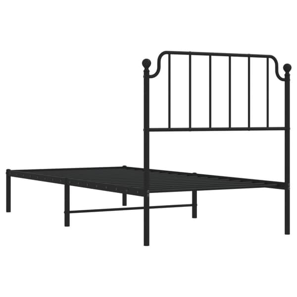 vidaXL Metallinen sängynrunko päädyllä musta 90x200 cm