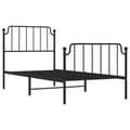 Miniatyrbilde 3 av 9: vidaXL Sengeramme i metall med hode- og fotgavl svart 90x200 cm