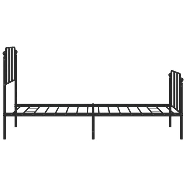 vidaXL Sengeramme i metall med hode- og fotgavl svart 90x200 cm