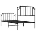 Miniatyrbilde 6 av 9: vidaXL Sengeramme i metall med hode- og fotgavl svart 90x200 cm
