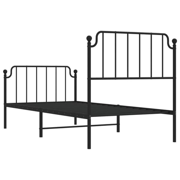 vidaXL Sengeramme i metall med hode- og fotgavl svart 90x200 cm