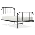 Miniatyrbilde 1 av 9: vidaXL Sengeramme i metall med hode- og fotgavl svart 90x200 cm