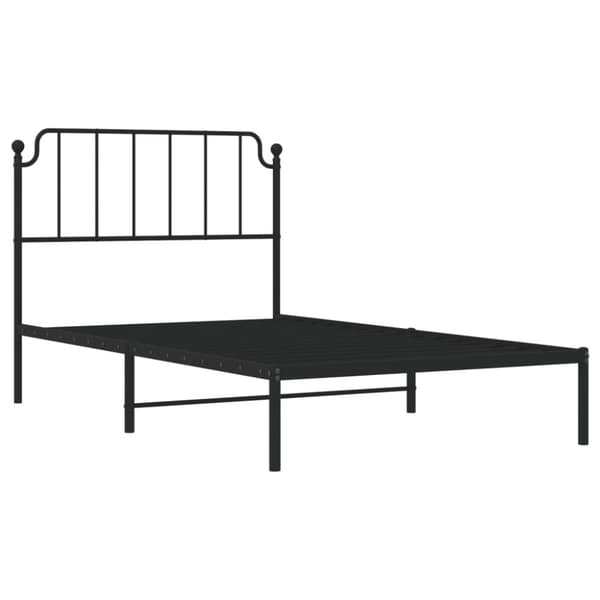 vidaXL sengeramme med sengegavl 107x203 cm metal sort