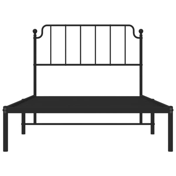 vidaXL sengeramme med sengegavl 107x203 cm metal sort