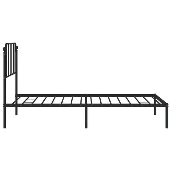 vidaXL sengeramme med sengegavl 107x203 cm metal sort