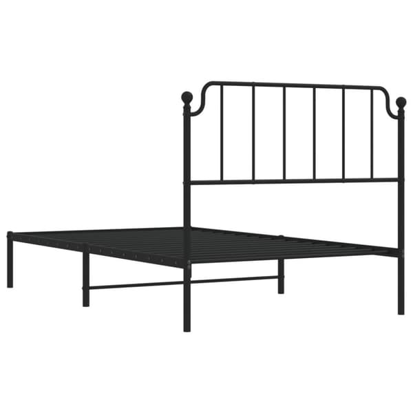 vidaXL sengeramme med sengegavl 107x203 cm metal sort
