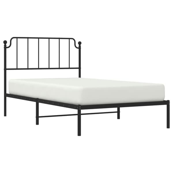 vidaXL sengeramme med sengegavl 107x203 cm metal sort