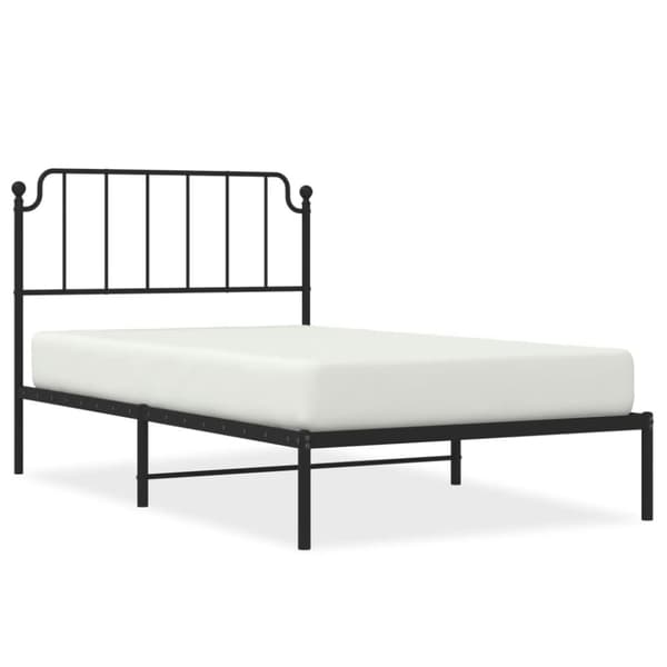 vidaXL sengeramme med sengegavl 107x203 cm metal sort