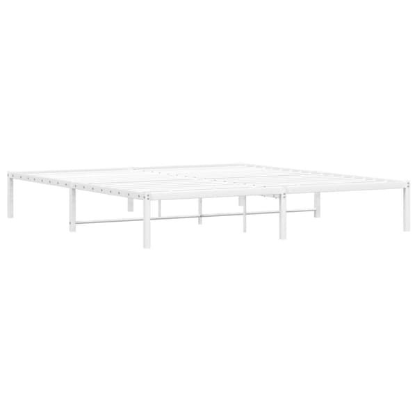 vidaXL Sengeramme i metall hvit 180x200 cm