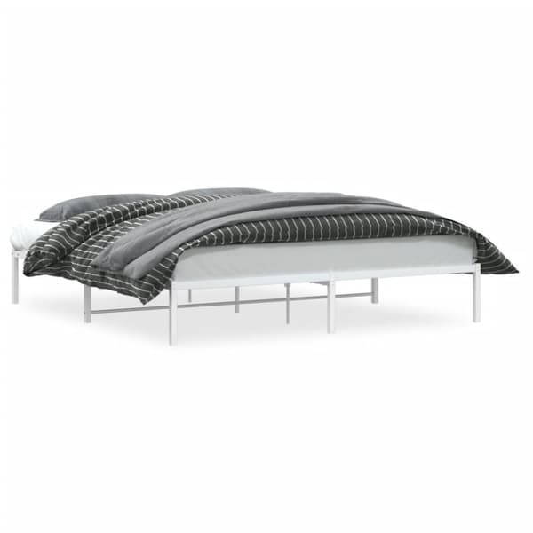 vidaXL Sengeramme i metall hvit 180x200 cm