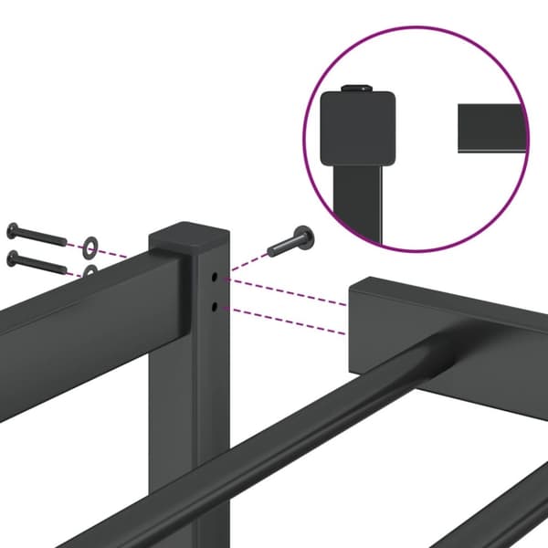 vidaXL sengeramme 150x200 cm metal sort