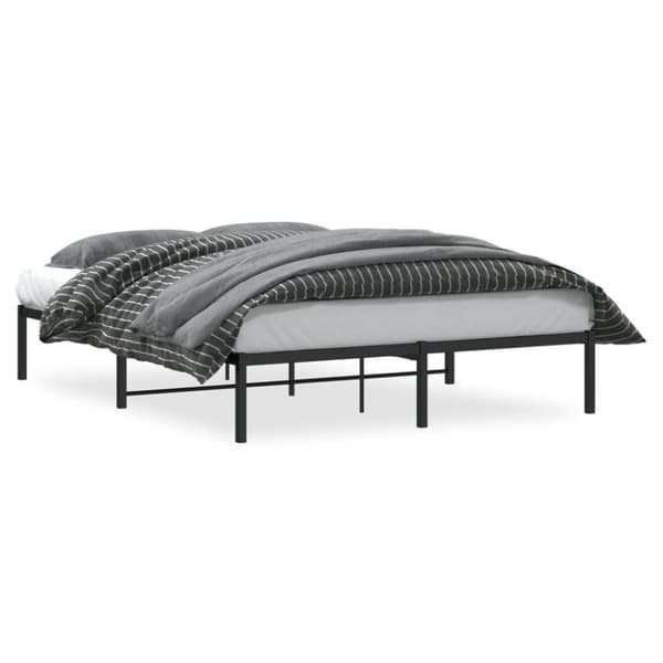 vidaXL sengeramme 150x200 cm metal sort
