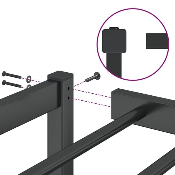 vidaXL Sengeramme svart metall 90x200 cm
