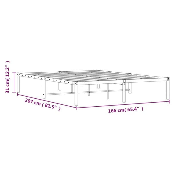 vidaXL Sängram metall vit 160x200 cm
