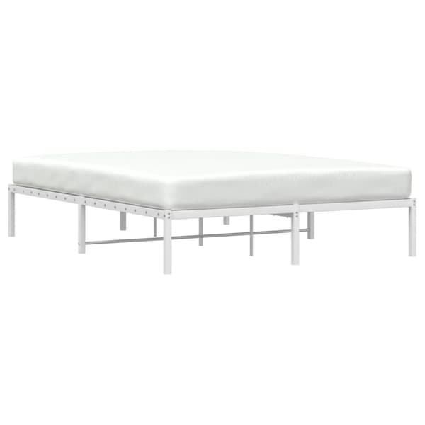vidaXL Sängram metall vit 160x200 cm