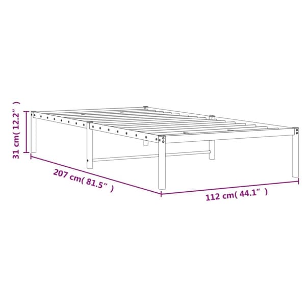 vidaXL Sengeramme i metall svart 107x203 cm