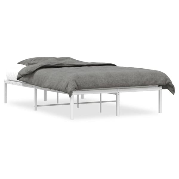 vidaXL Sengeramme i metall hvit 120x190 cm