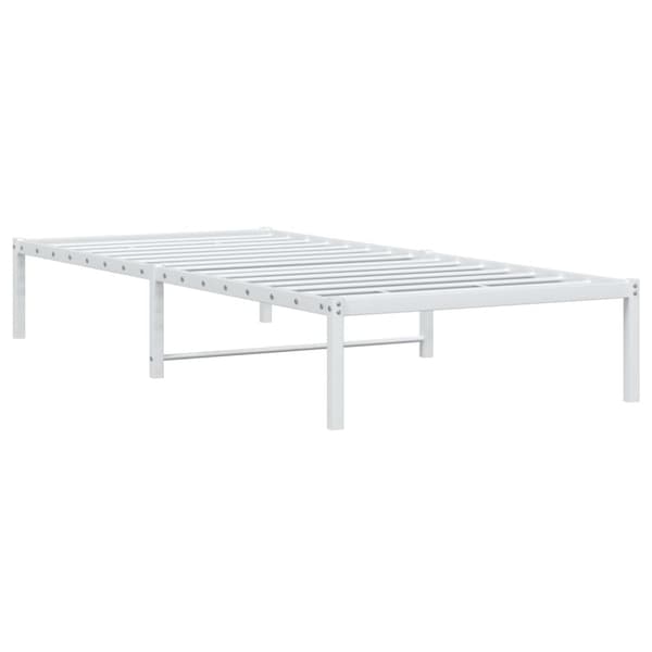 vidaXL Sängram metall vit 90x200 cm