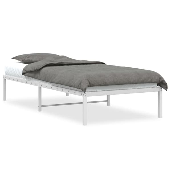 vidaXL Sängram metall vit 90x200 cm