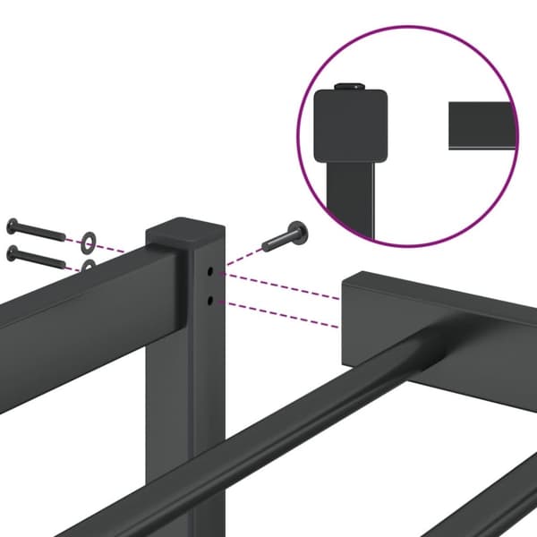 vidaXL sengeramme 180x200 cm metal sort