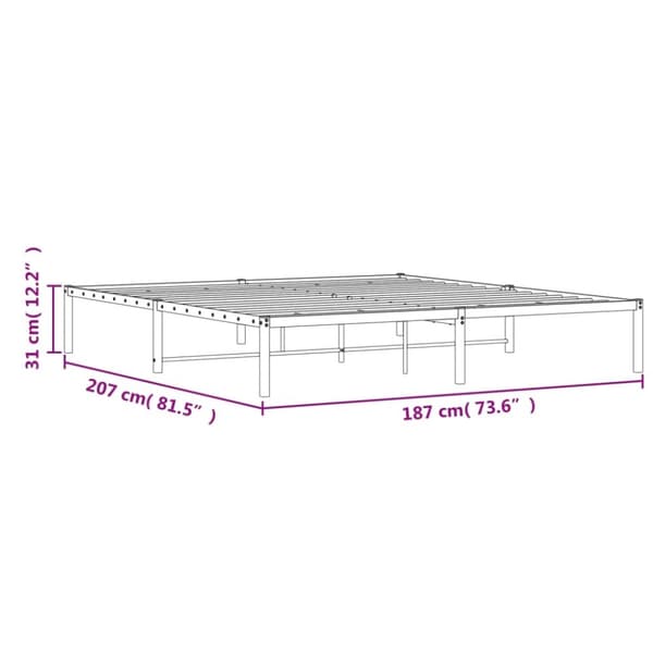 vidaXL sengeramme 180x200 cm metal sort
