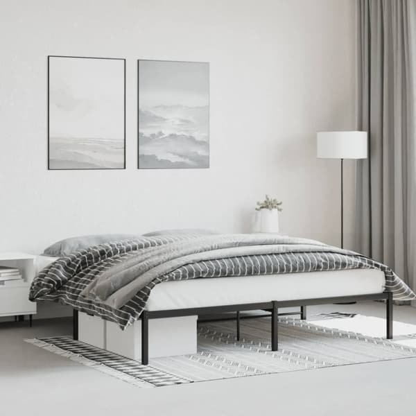vidaXL sengeramme 180x200 cm metal sort