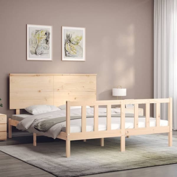 vidaXL Sängynrunko ilman patjaa 160x200 cm täysi mänty