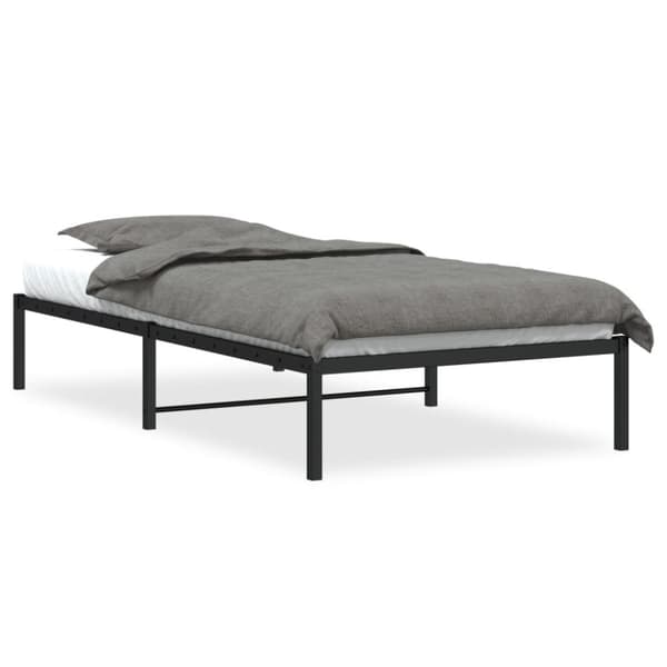 vidaXL Sängynrunko musta metalli 100x200 cm