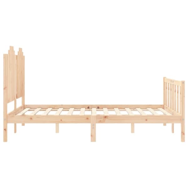 vidaXL sengeramme med sengegavl 140x200 cm massivt træ hvid