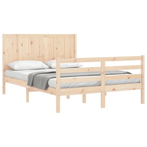 vidaXL Sengeramme med hodegavl King Size heltre