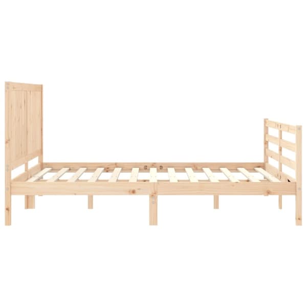 vidaXL Sengeramme med hodegavl King Size heltre