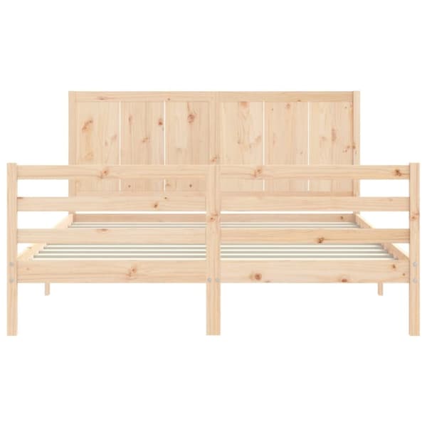 vidaXL Sengeramme med hodegavl King Size heltre