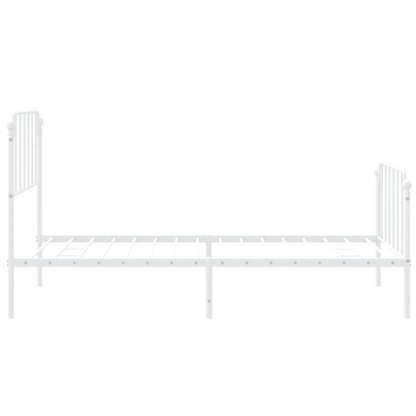 vidaXL sengeramme med sengegavl og fodgærde 107x203 cm metal hvid